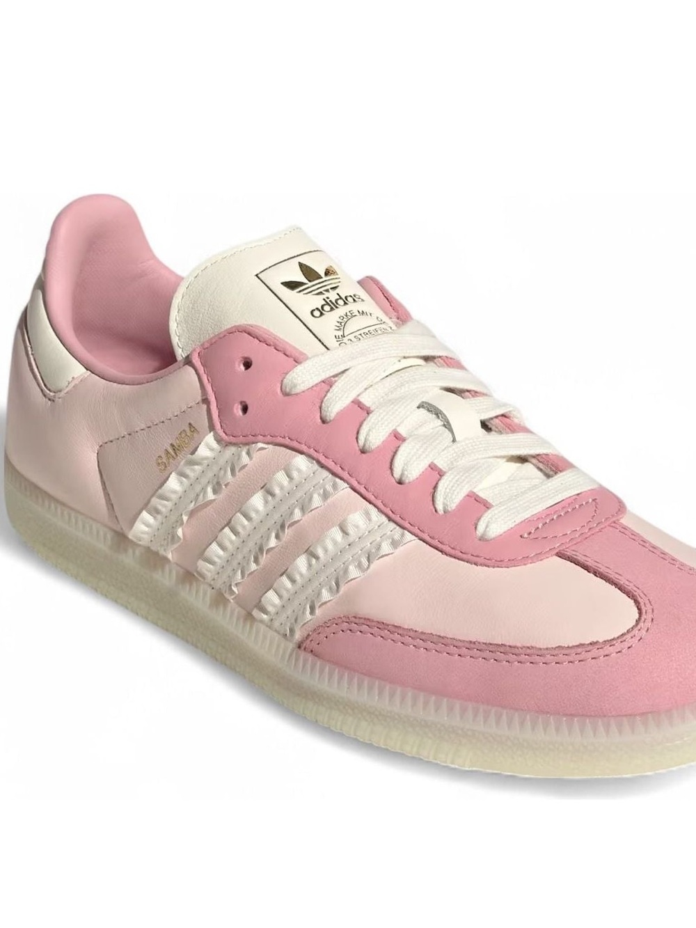 adidas Originals Samba OG W Ruffle Stripes Pack Pink Women Casual JR8830 Size 9 - Picture 2 of 6